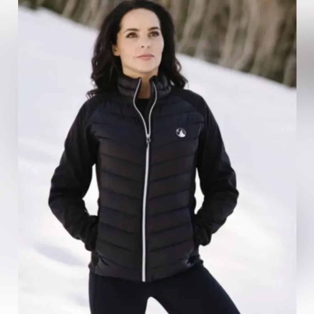 ZYIA size Medium Black Whistler Hybrid Jacket NEW Rare! Puffer gorgeous stylish